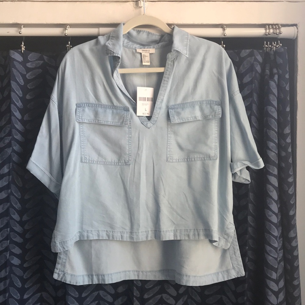 NWT! Forever 21 flowy chambray top!